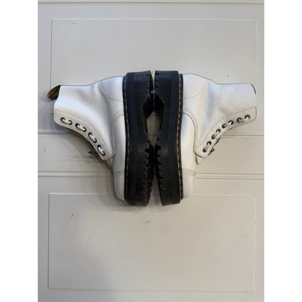 Doc Dr. Martens Womens Sz 8 White Sinclair Platform Zip Leather Boots - Picture 4 of 7